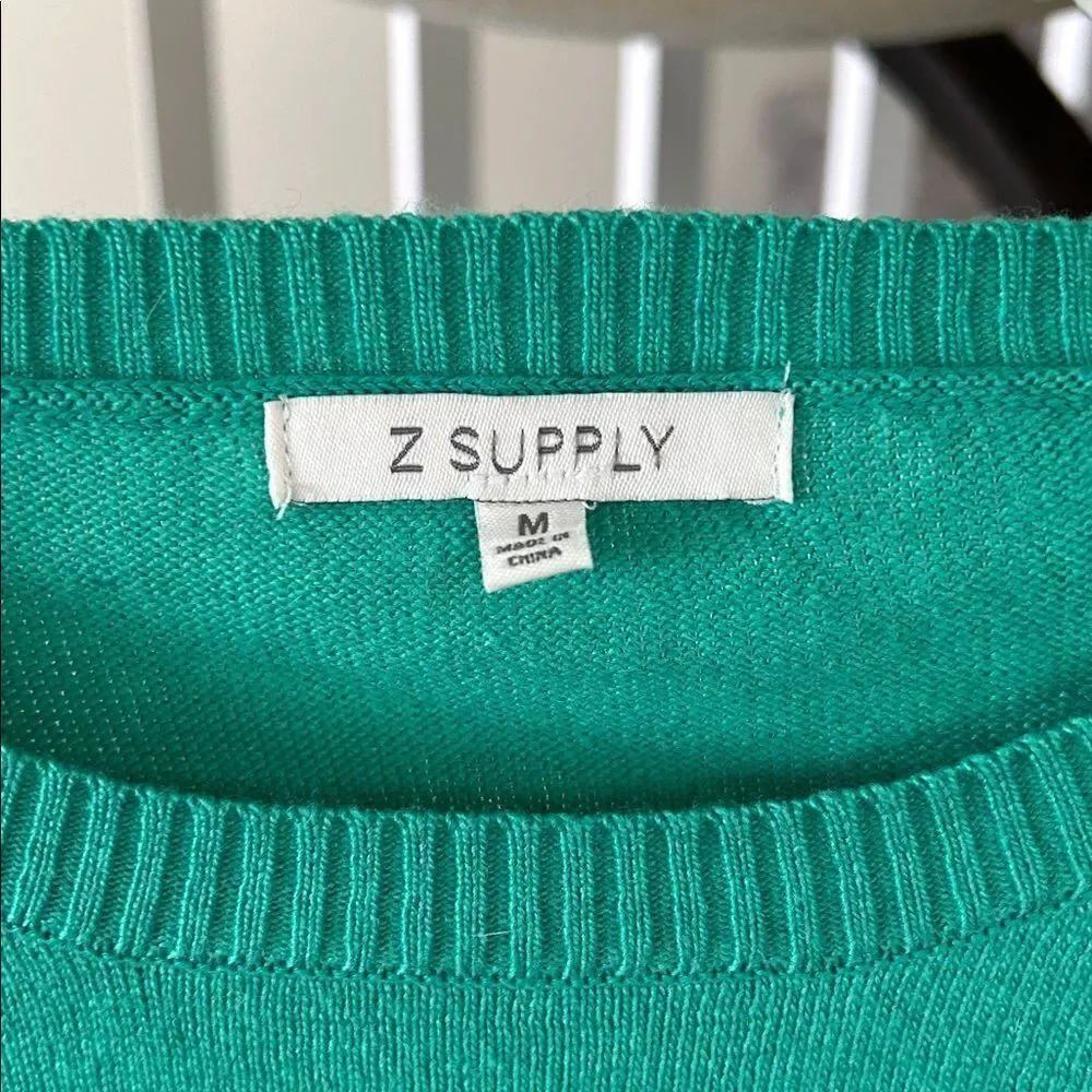 Z Supply Teal Palm Tree Sweater - Picture 2 of 3